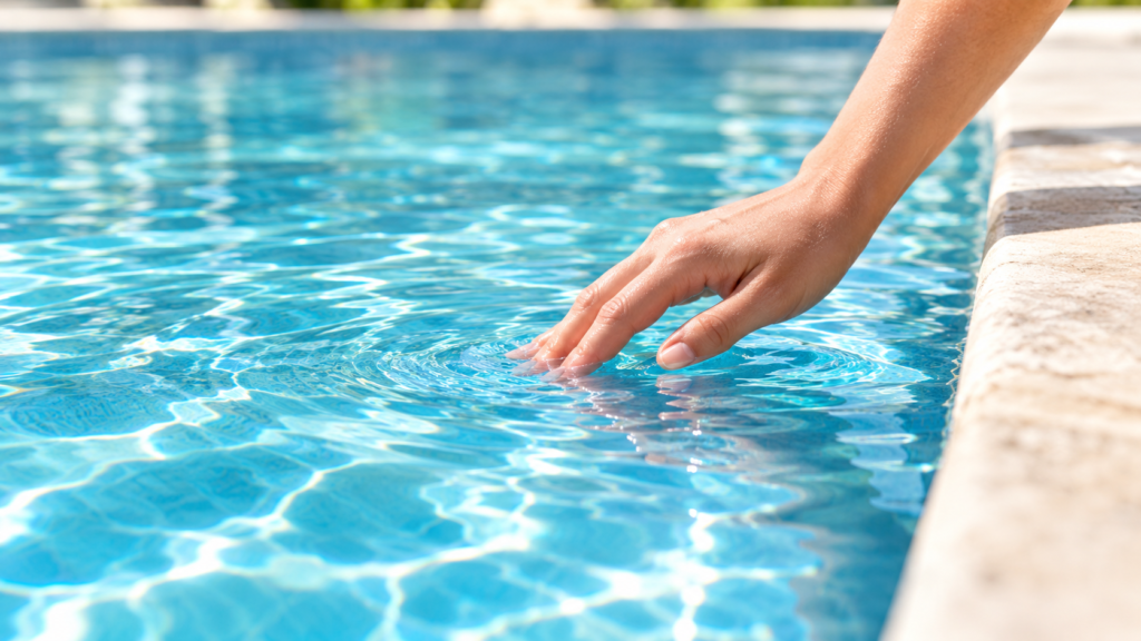 Gentle saltwater pool water compared to chlorine pool